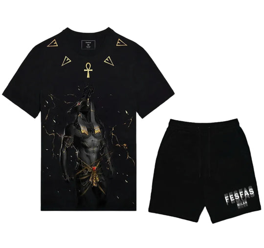 FesFas anubis-print T-shirt Set | Black | Men