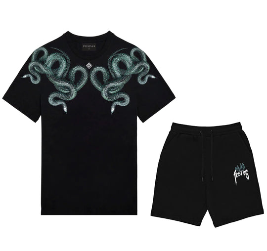 FesFas snake-print T-shirt Set | Black | Men