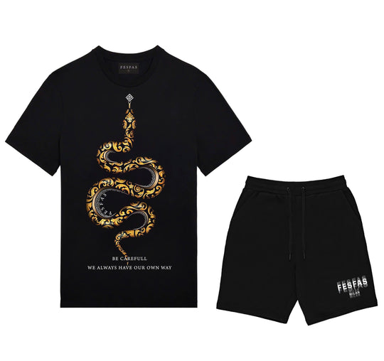 FesFas Snake-print T-shirt | Black | Men