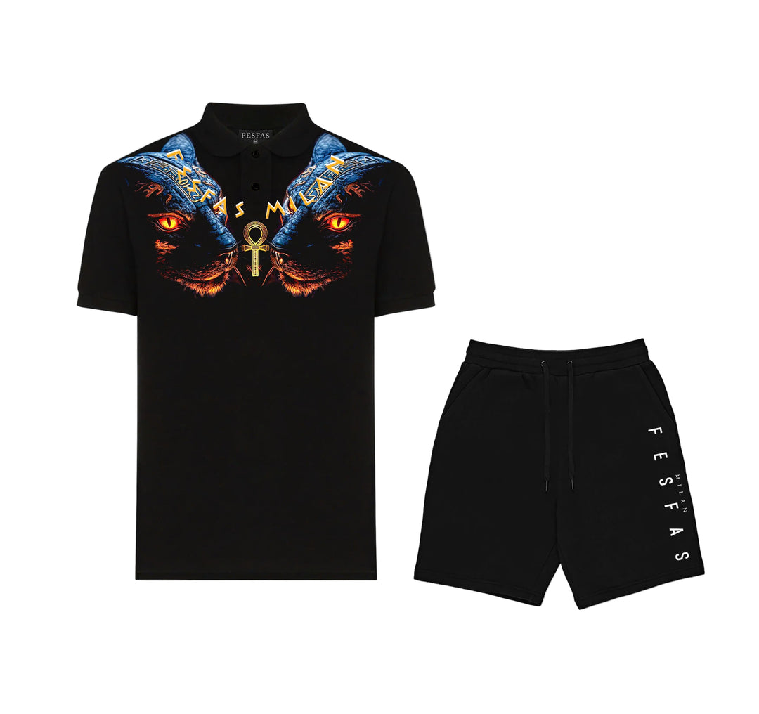 FesFas Panther-print Polo Shirt | Men | Black