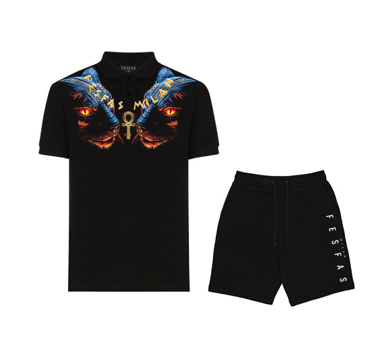FesFas Panther-print Polo Shirt | Men | Black