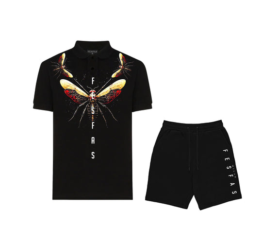 FesFas Fly-print Polo Shirt | Men | Black