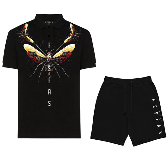 FesFas dragonfly-print Polo Set | Men | Black