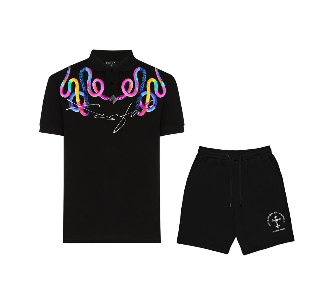 FesFas Snake-print Polo Shirt | Men | Black