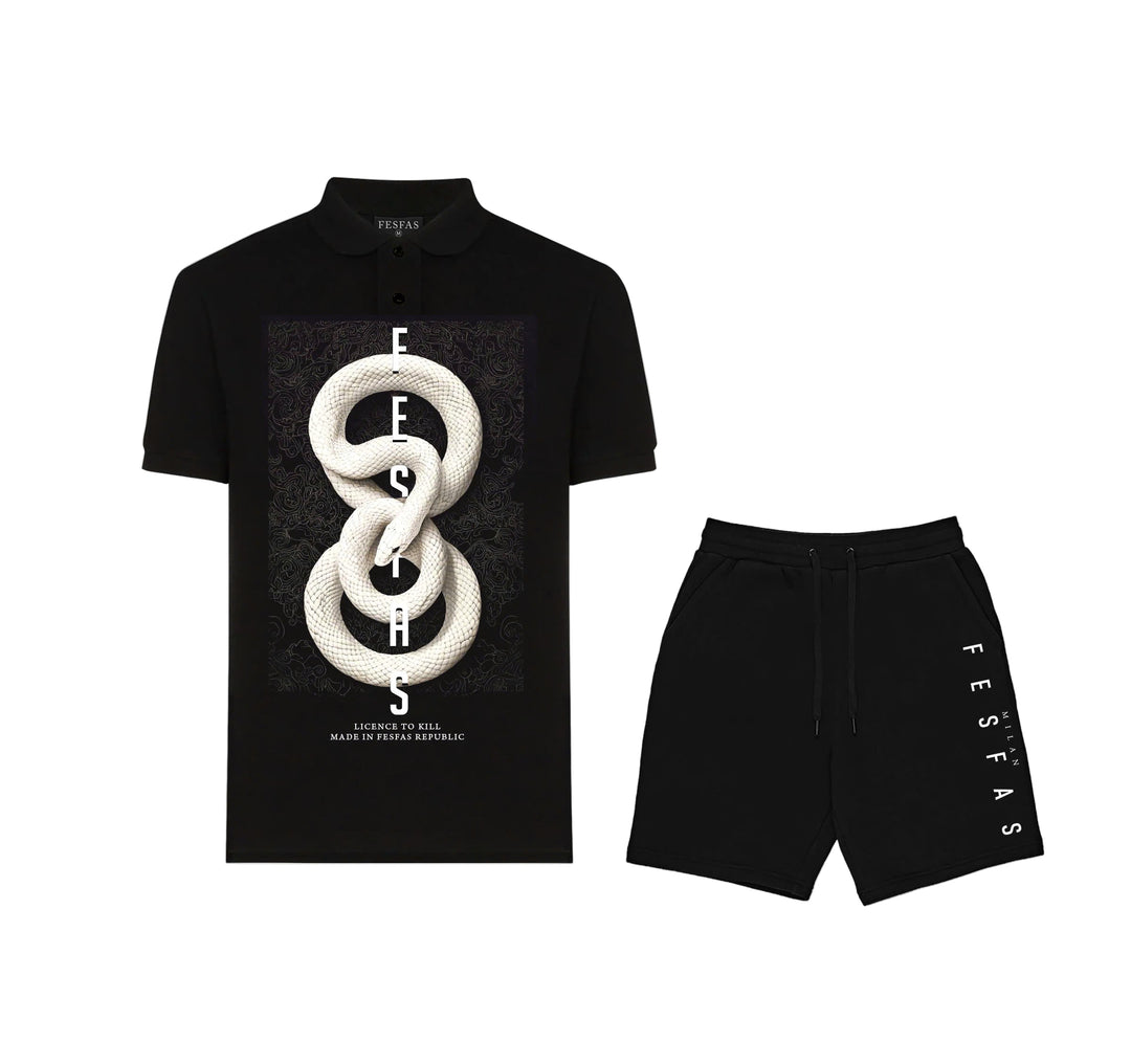 FesFas Snake-print Polo Shirt | Men | Black