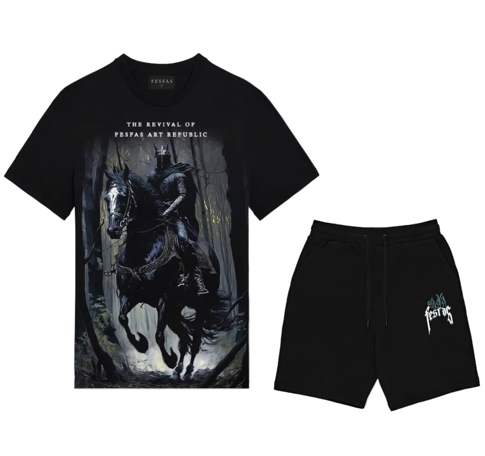 FesFas dark knight-print T-shirt Set