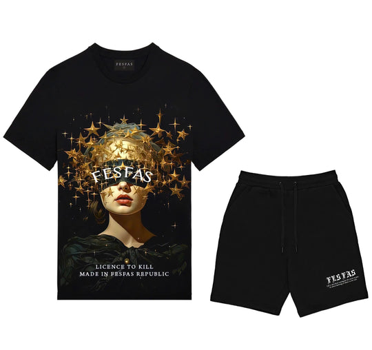 FesFas twinkle stars-print T-shirt Set | Black | Men