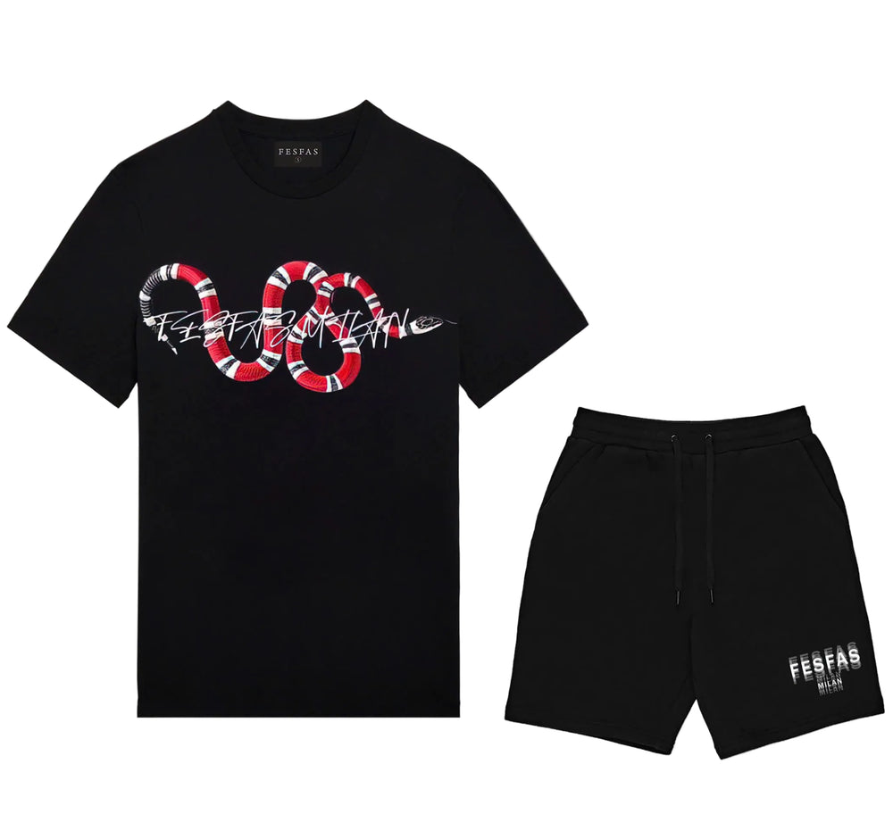 FesFas snake-print T-shirt Set | Black | Men