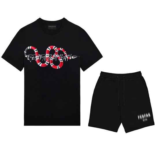 FesFas snake-print T-shirt Set | Black | Men