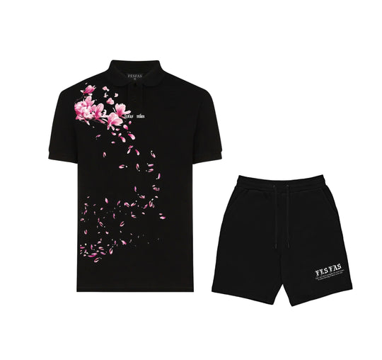 FesFas Floral-print Polo Shirt | Men | Black