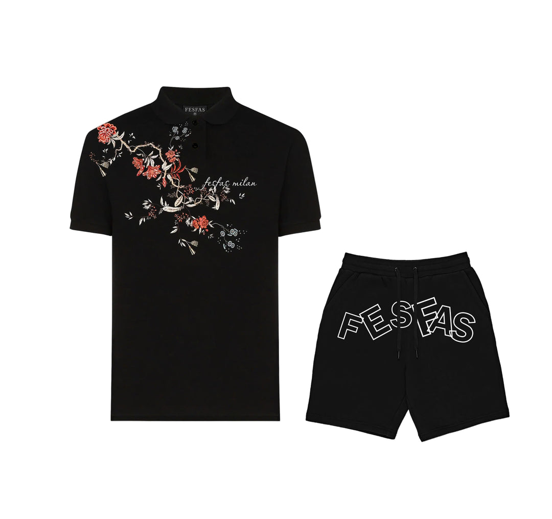 FesFas Floral-print Polo Shirt | Men | Black
