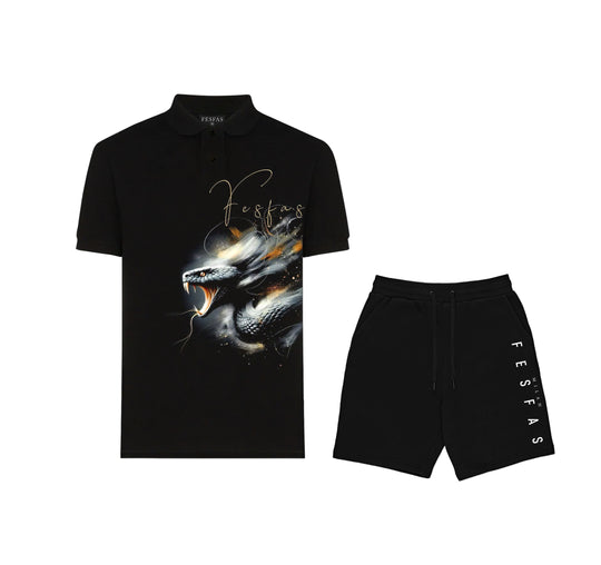 FesFas King Cobra-print Polo Shirt | Men | Black