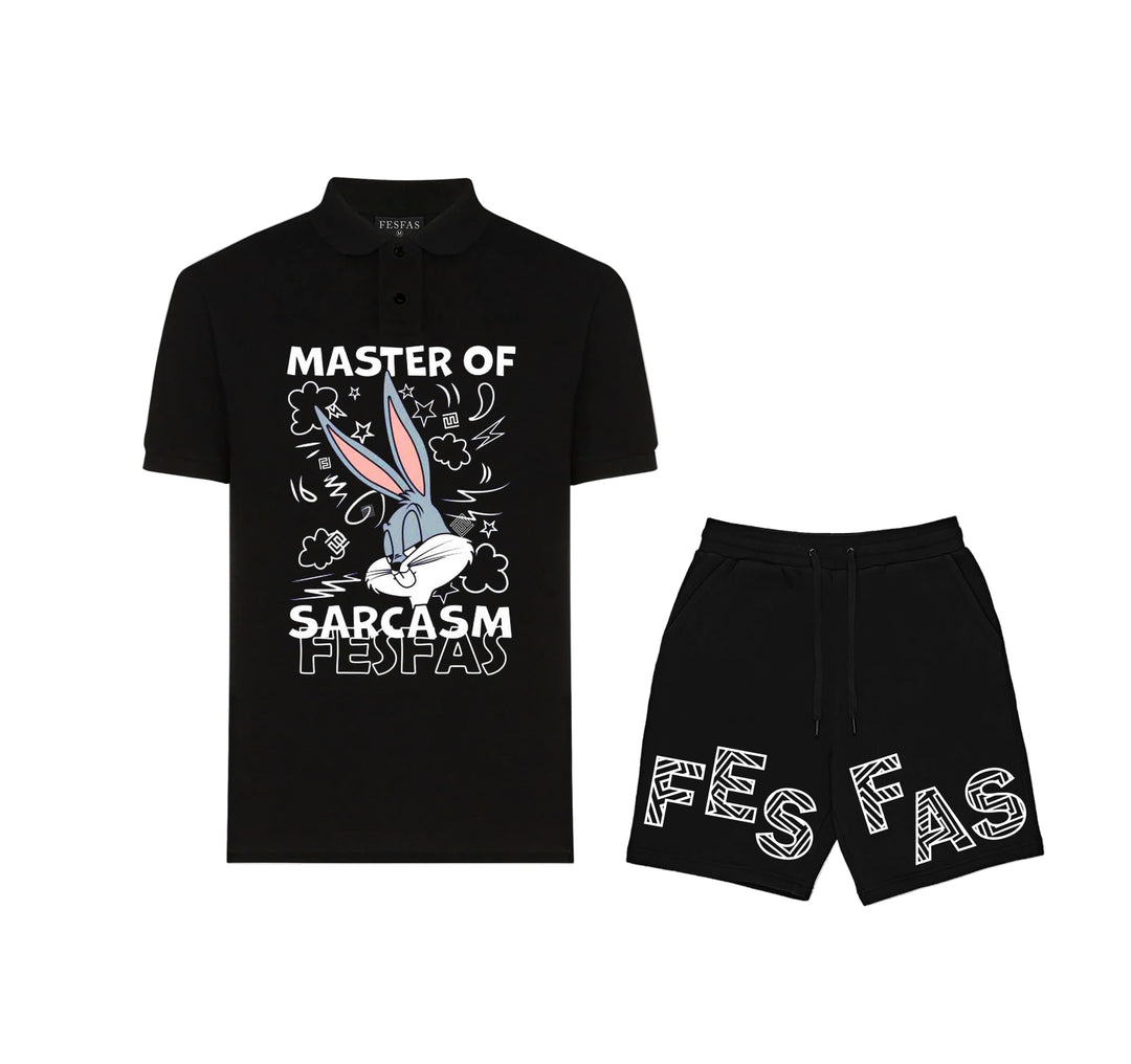 FesFas Rabbit-print Polo Shirt | Men | Black