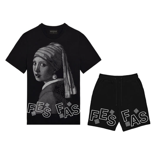 Quần short dây rút FesFas | Nam | Đen