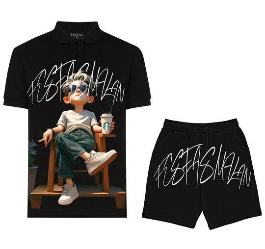FesFas chill boy-print Polo Set | Men | Black