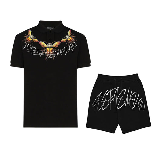 FesFas Beetle-print Polo Shirt | Men | Black