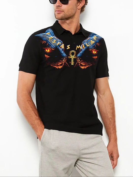 FesFas Panther-print Polo Shirt | Men | Black