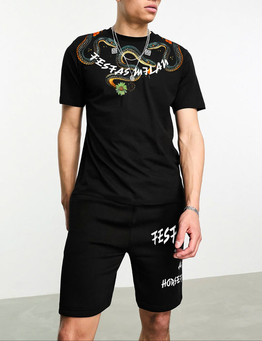 FesFas viper-print T-shirt | Black | Men