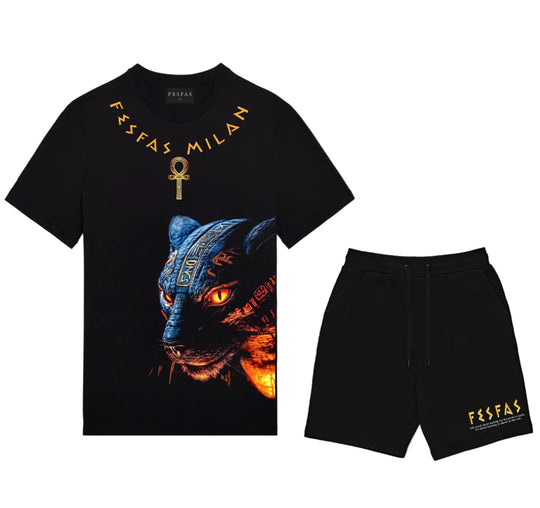 FesFas egypt panther-print T-shirt Set | Black | Men