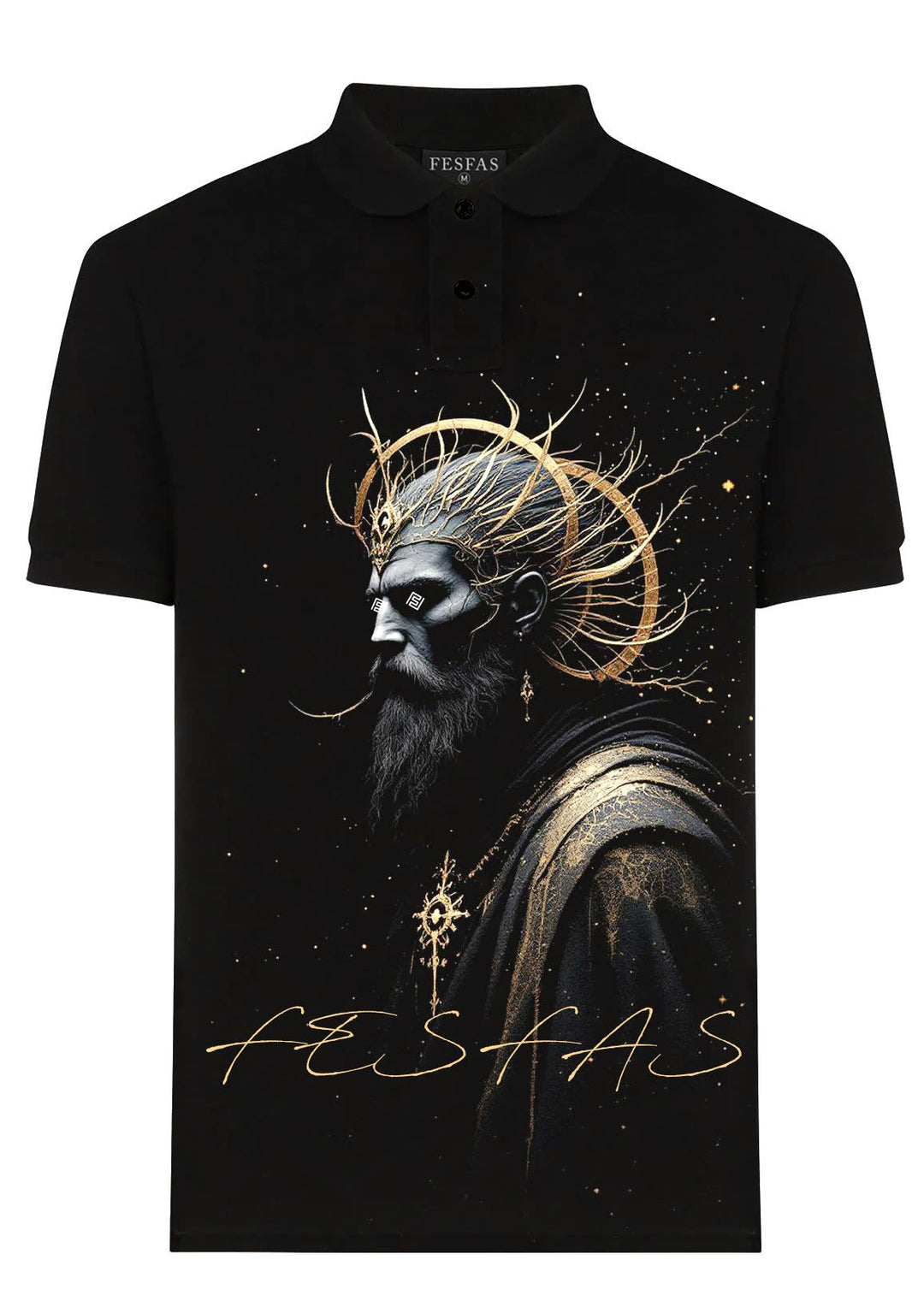 FesFas Egyptian-print Polo Shirt | Men | Black