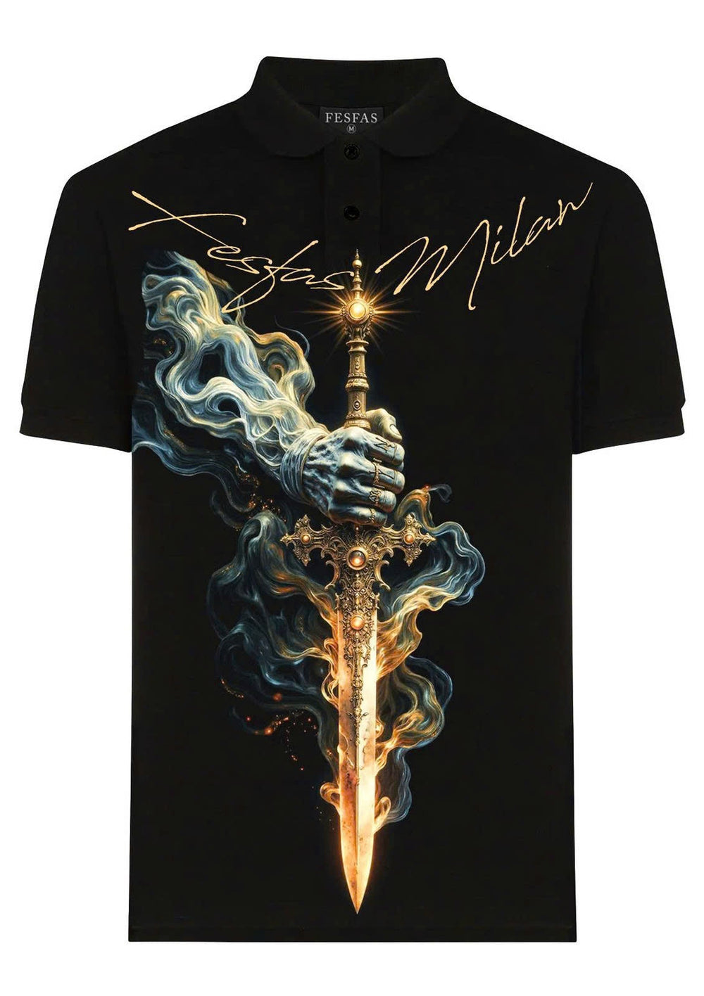 FesFas Sword-print Polo Shirt