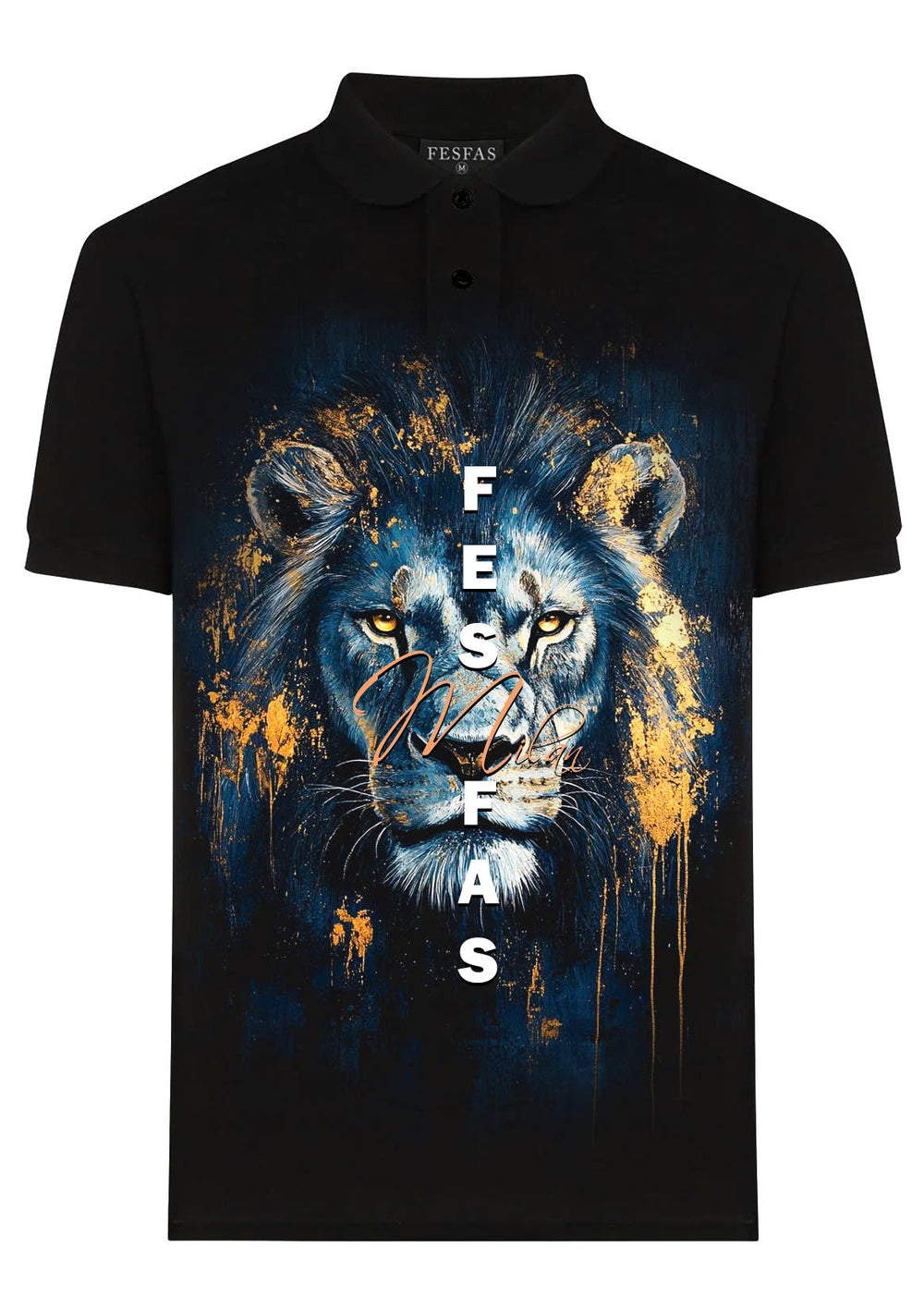 FesFas blue lion-print Polo Shirt