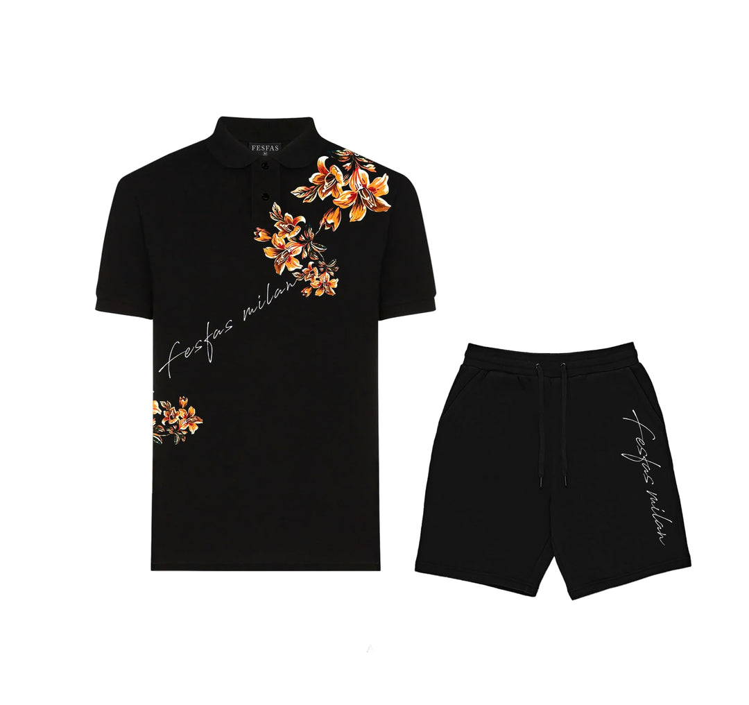 FesFas Floral-print Polo Shirt | Men | Black