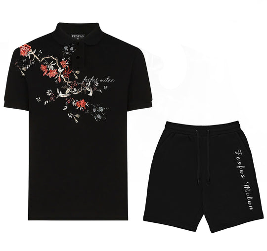FesFas flowers-print Polo Set | Men | Black