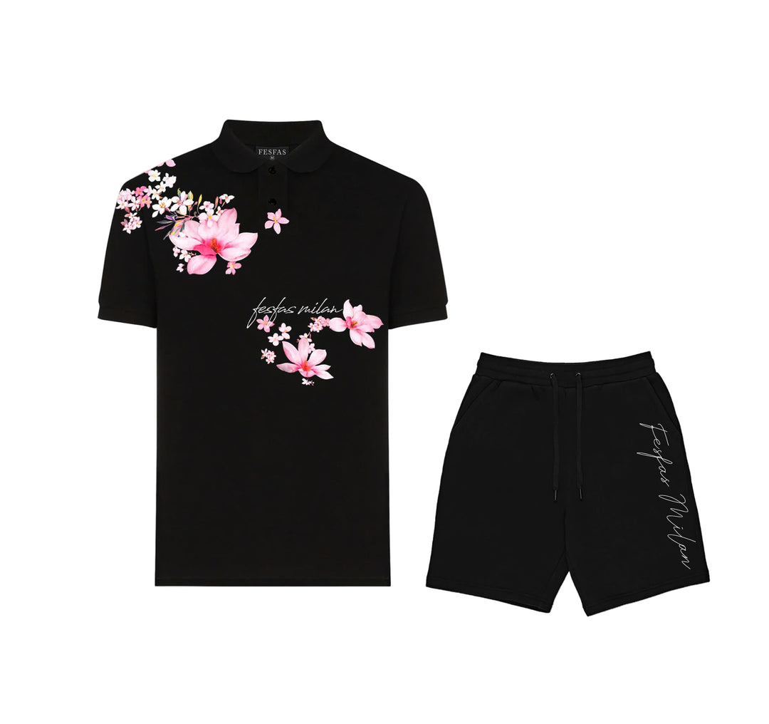FesFas Floral-print Polo Shirt | Men | Black