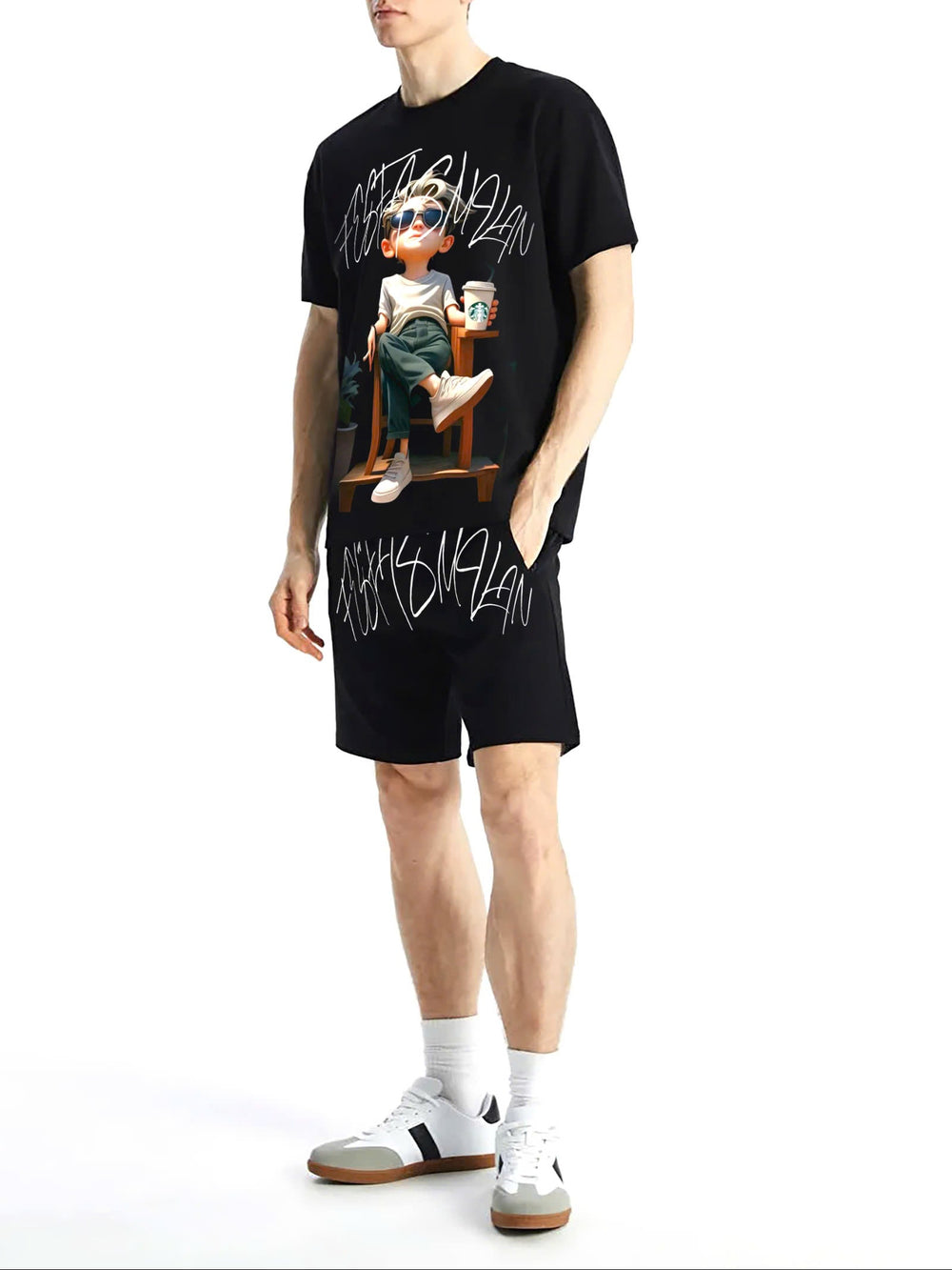FesFas relax boy-print T-shirt | Black | Men
