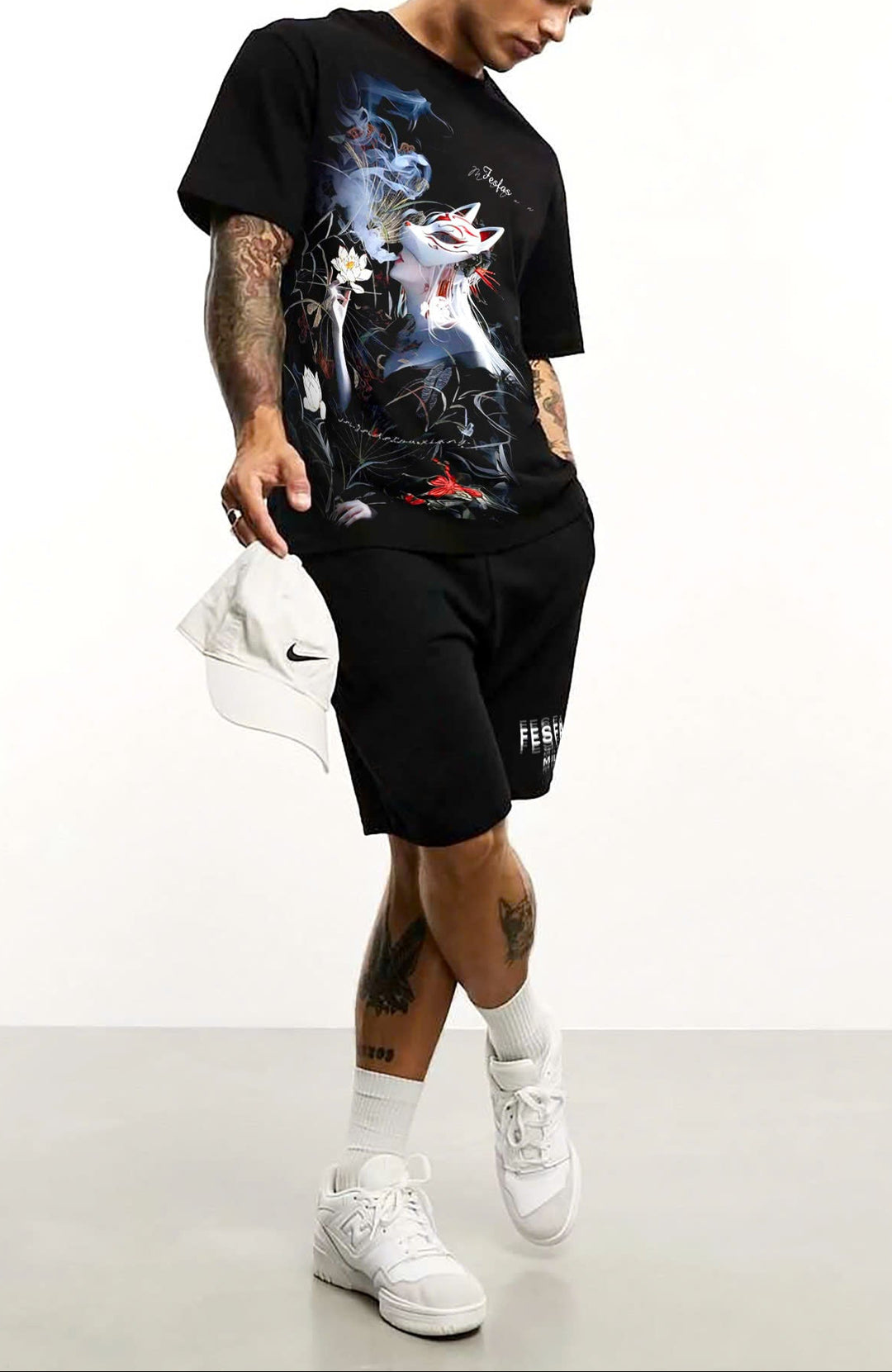 FesFas japanese tattoo-print T-shirt | Black | Men