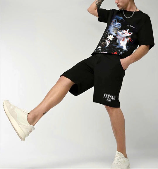 FesFas fox beauty-print T-shirt Set | Black | Men