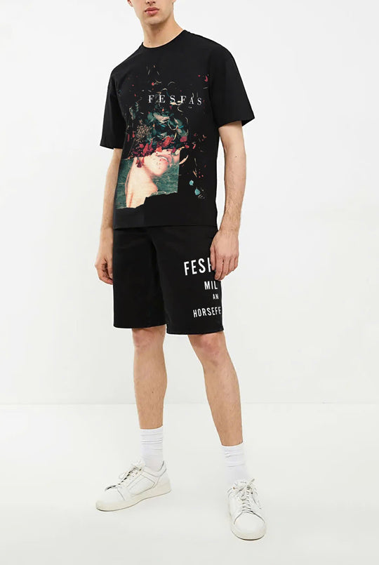 FesFas graphic-print T-shirt | Black | Men