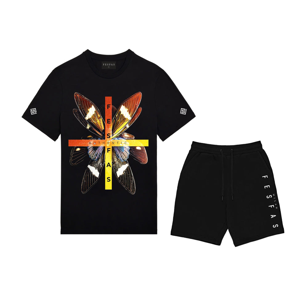 FesFas butterfly-print T-shirt | Black | Men