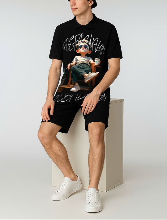 FesFas chill boy-print Polo Set | Men | Black