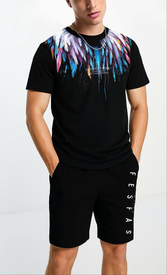 FesFas desert eagle-print T-shirt Set | Black | Men