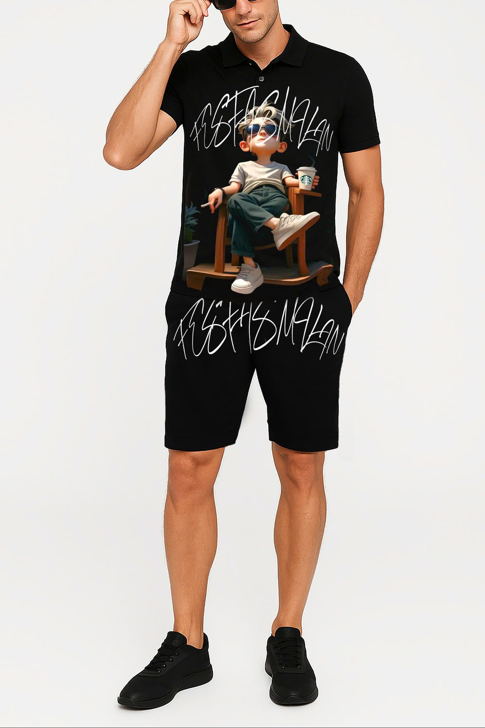 FesFas Relaxed Boy-print Polo Shirt