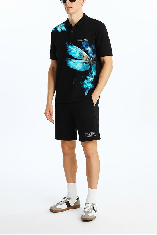 FesFas Dragonfly-print Polo Shirt | Men | Black