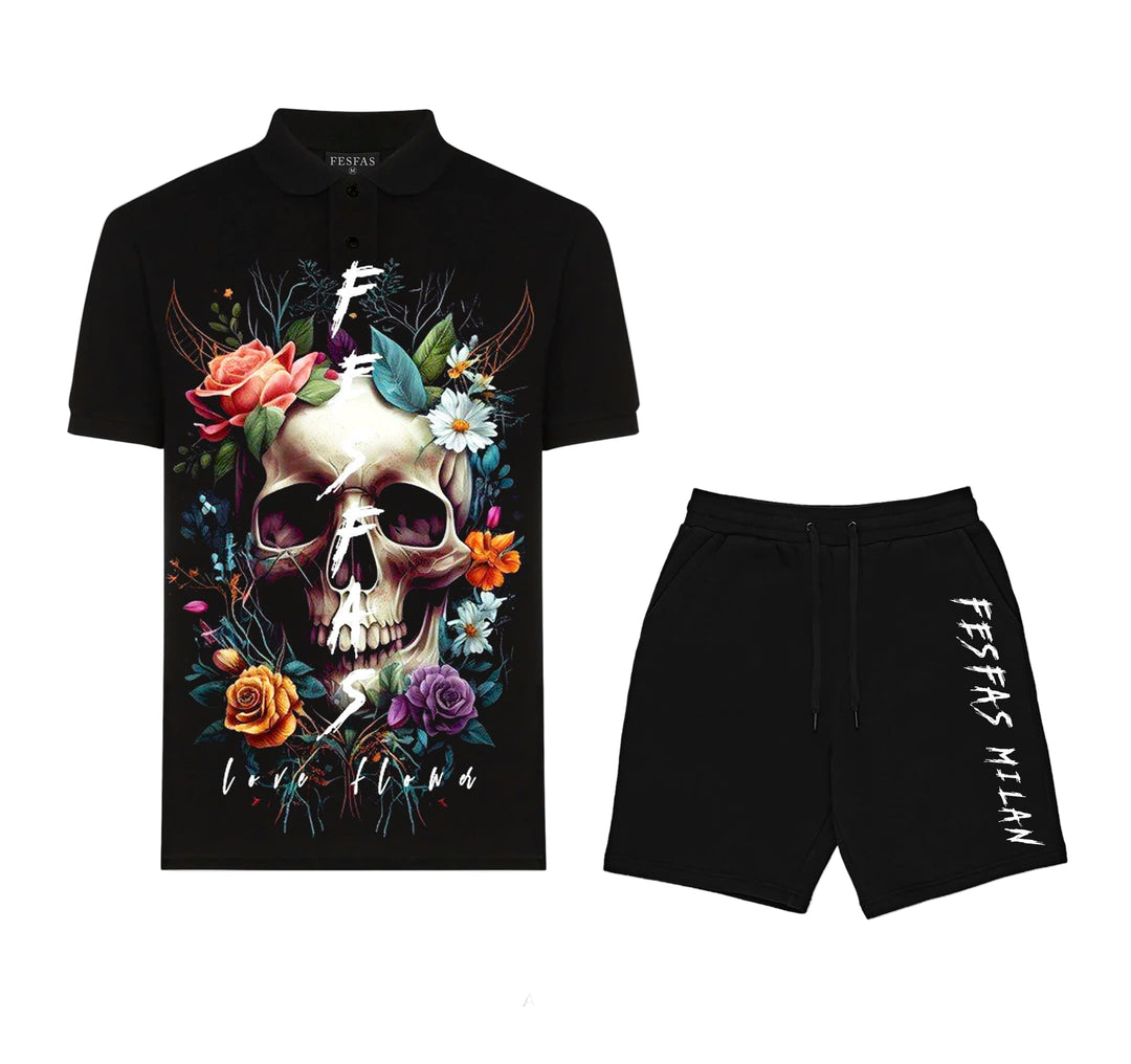 FesFas Floral-print Polo Shirt | Men | Black