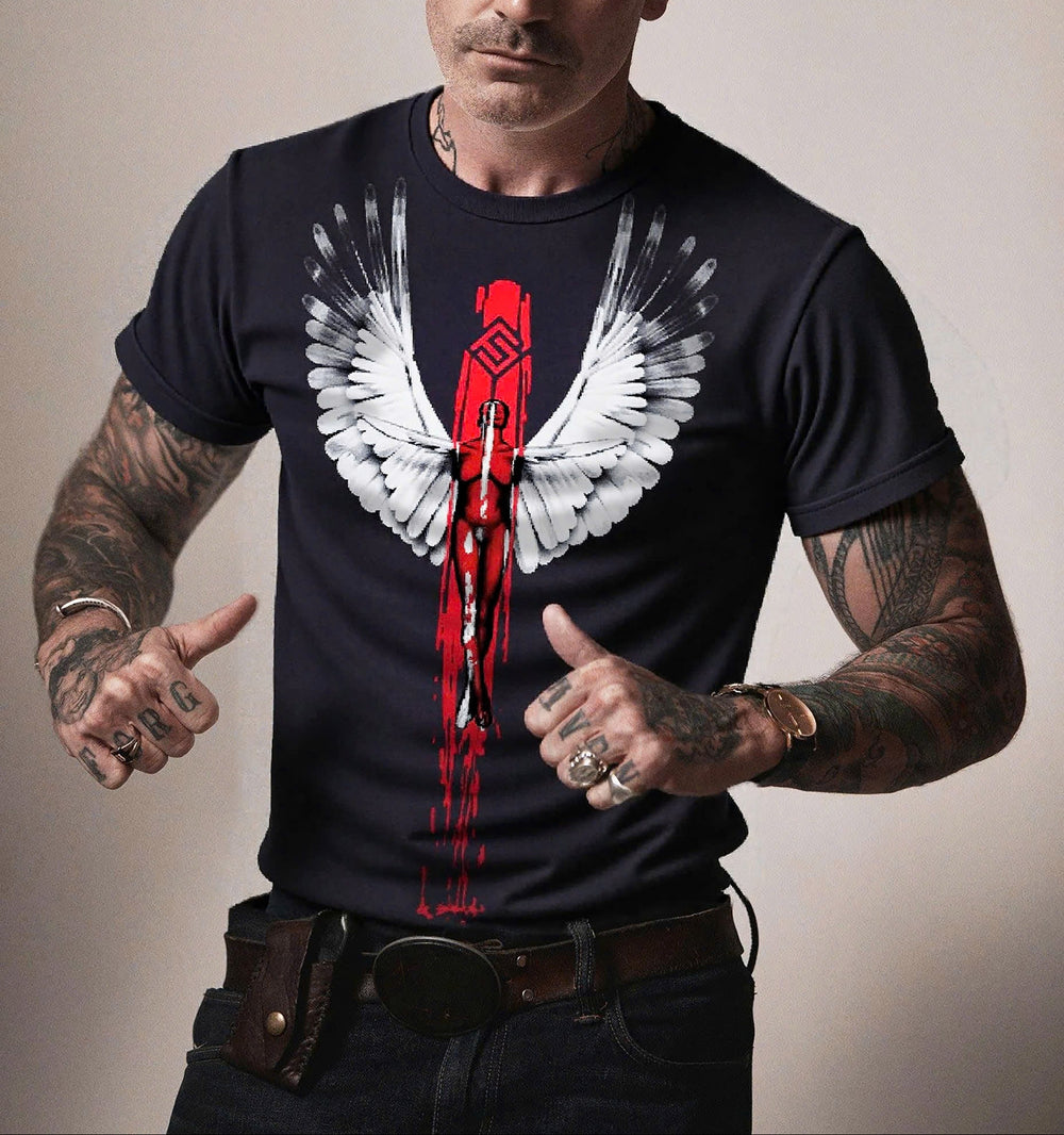 FesFas angel-print T-shirt | Black | Men