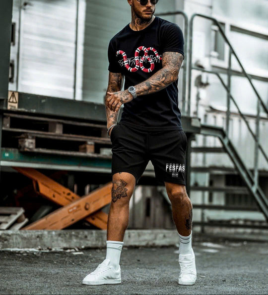 FesFas snake-print T-shirt Set | Black | Men