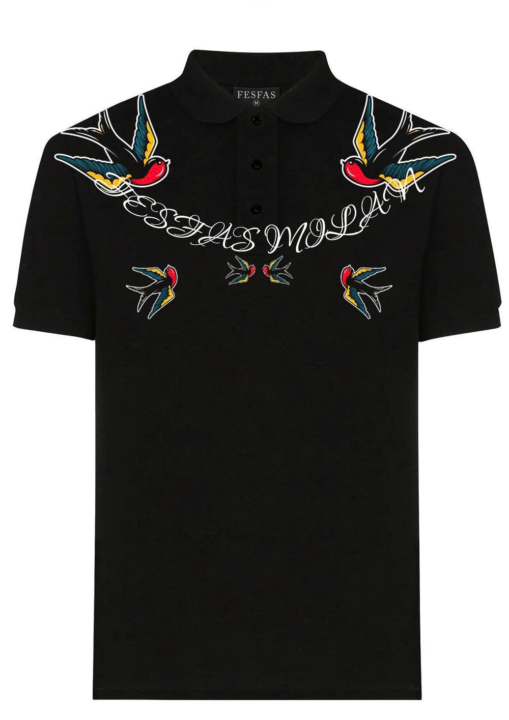FesFas Swallow-print Polo Shirt