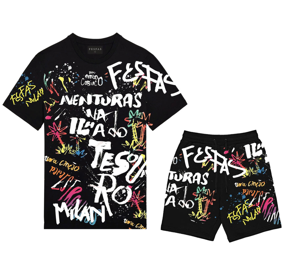 FesFas graphic-print T-shirt Set | Black | Men