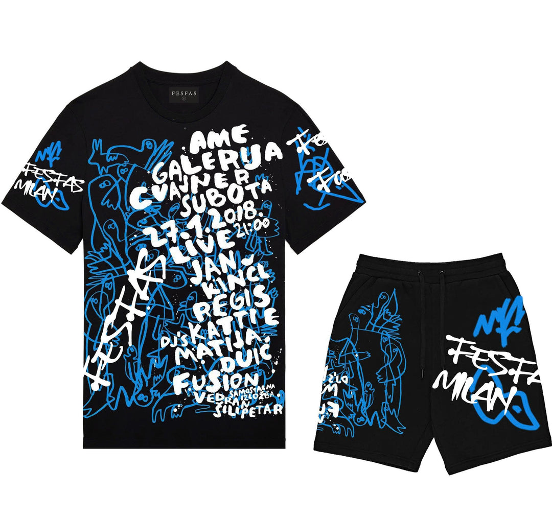 FesFas graphic-print T-shirt Set | Black | Men