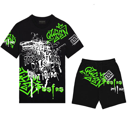 FesFas graphic-print T-shirt Set | Black | Men