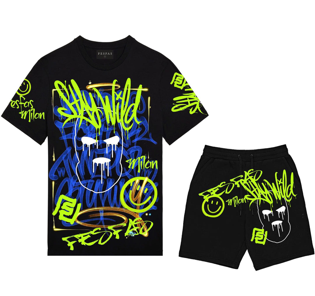 FesFas graphic-print T-shirt Set | Black | Men
