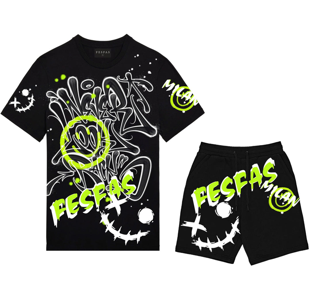 FesFas graphic-print T-shirt Set | Black | Men