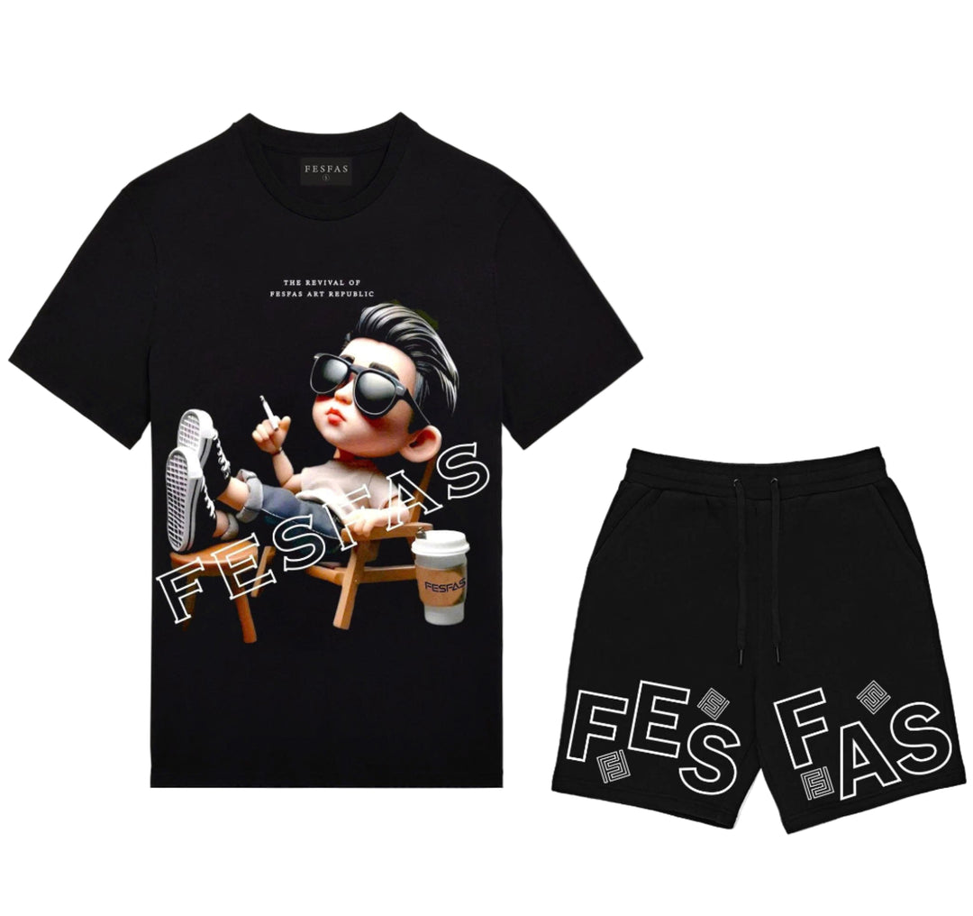 FesFas boy-print T-shirt | Black | Men