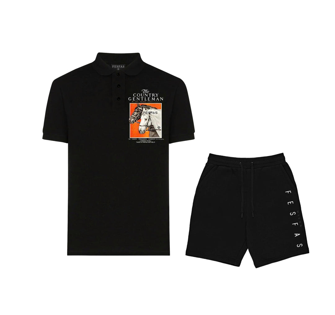 FesFas Horse-print Polo Shirt | Men | Black