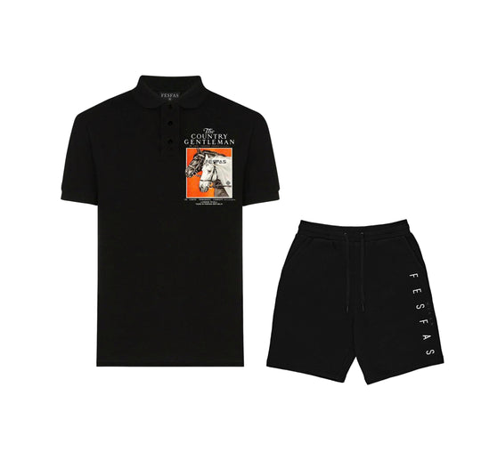 FesFas Horse-print Polo Shirt | Men | Black